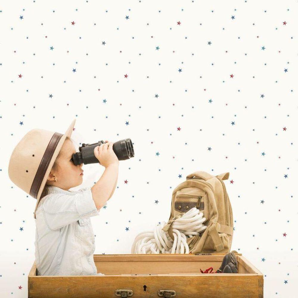 Papel De Parede Estrelinhas - G78413 Azul E Vermelho Tiny Tots 2 - G78413 - 2