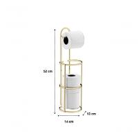 Suporte Papel Higiênico Chão Parede Dourado Future 1609dd - 2