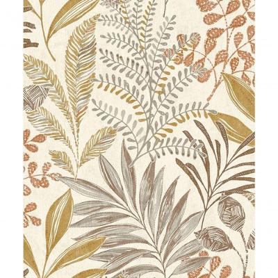 Papel De Parede Maison Folhagem Colorido Mn3108