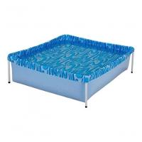 Piscina Infantil 400 Litros Quadrada Mor Azul - 1
