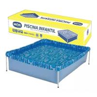 Piscina Infantil 400 Litros Quadrada Mor Azul - 2