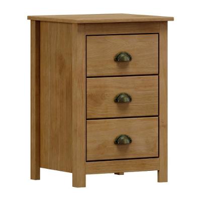 Mesa Cabeceira Em Madeira 3 Gavetas Linha Topázio - Freijó