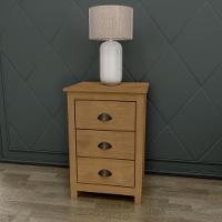 Mesa Cabeceira Em Madeira 3 Gavetas Linha Topázio - Freijó - 3