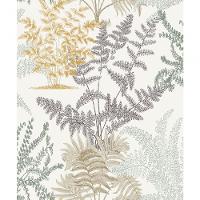 Papel De Parede Muse Folhagem Branco E Dourado A57101 - 2