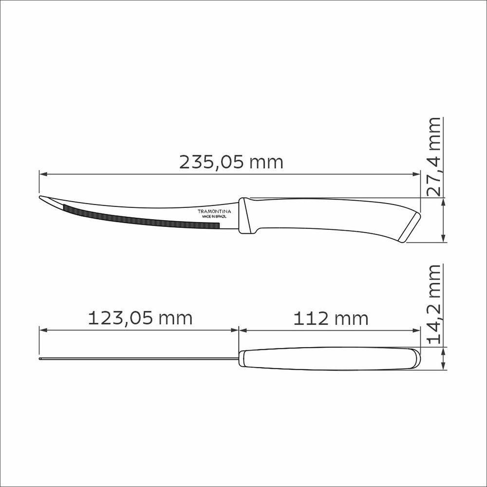 Faca Tomate Tramontina Felice Lâmina Aço Inox Cabo Polipropileno Preto 5 Tramontina - 2