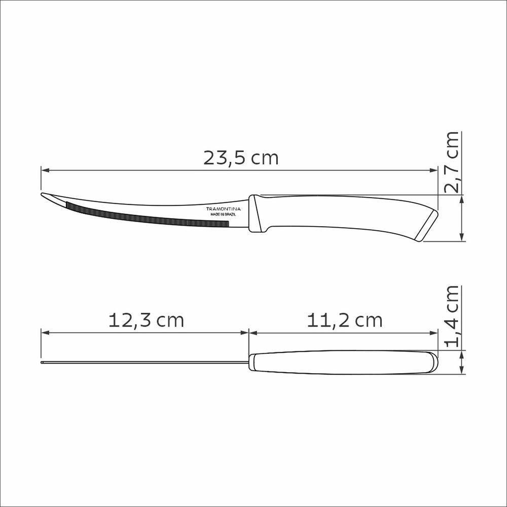 Faca Tomate Tramontina Felice Lâmina Aço Inox Cabo Polipropileno Preto 5 Tramontina - 5