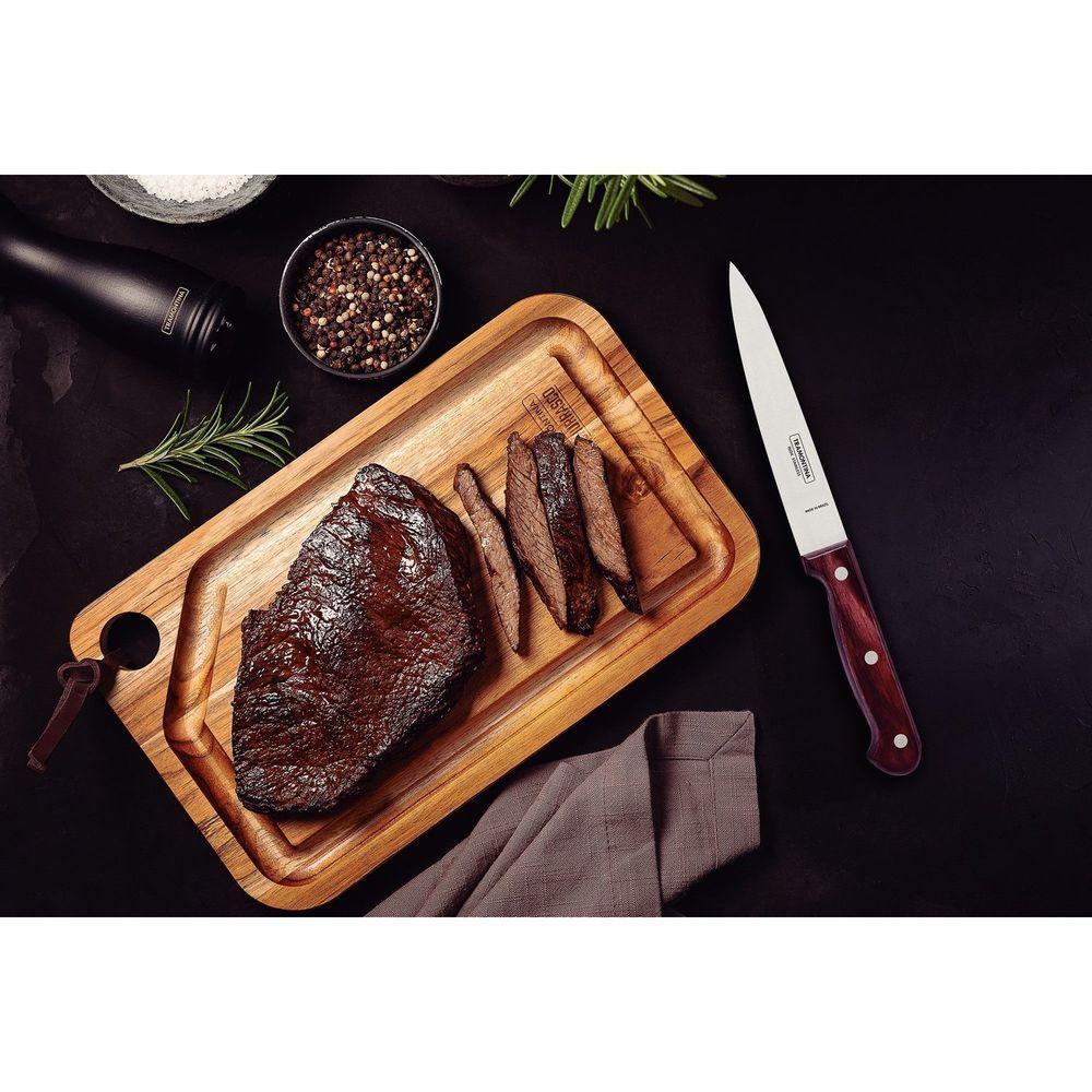 Faca Utility Tramontina Polywood Com Lâmina Em Aço Inox E Cabo De Madeira Tratada Vermelho 6 Tramontina - 2