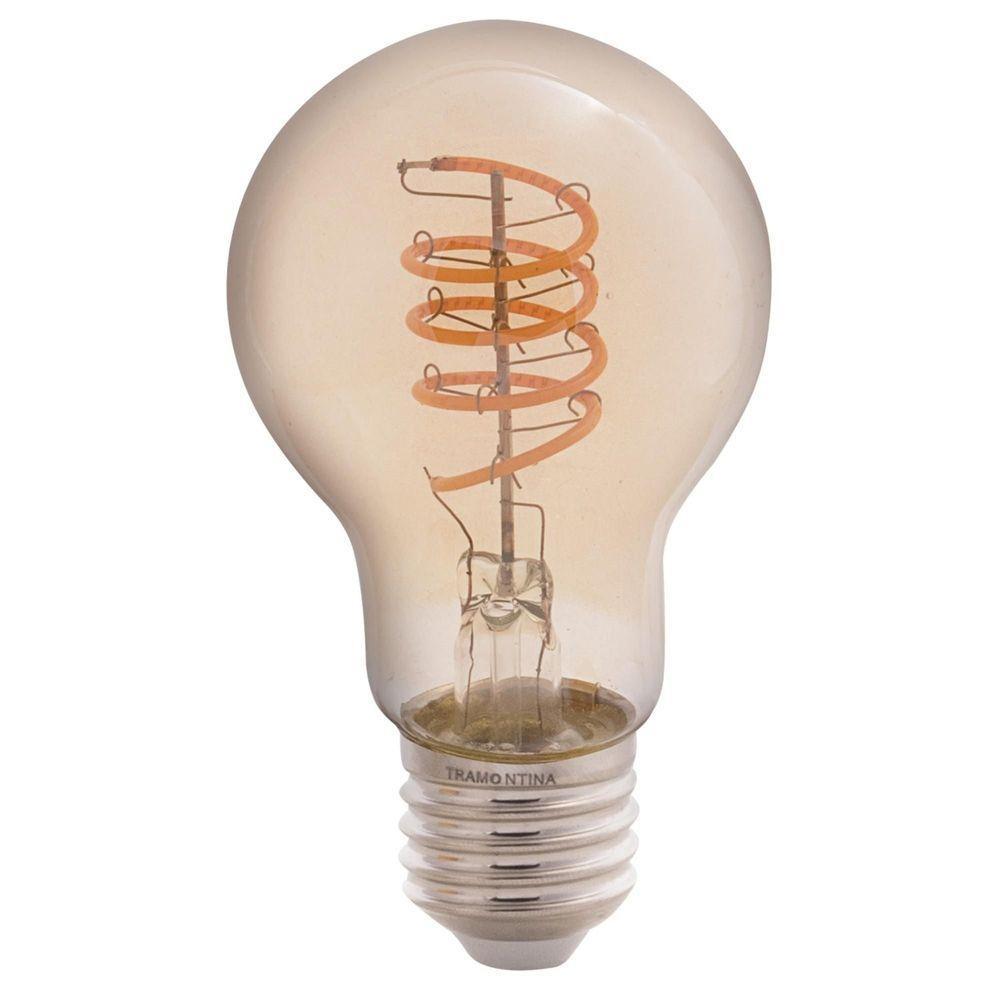 Lâmpada Led De Filamento Espiral Tramontina A60 4 W 2200 K Luz Amarela âmbar Tramontina - 1