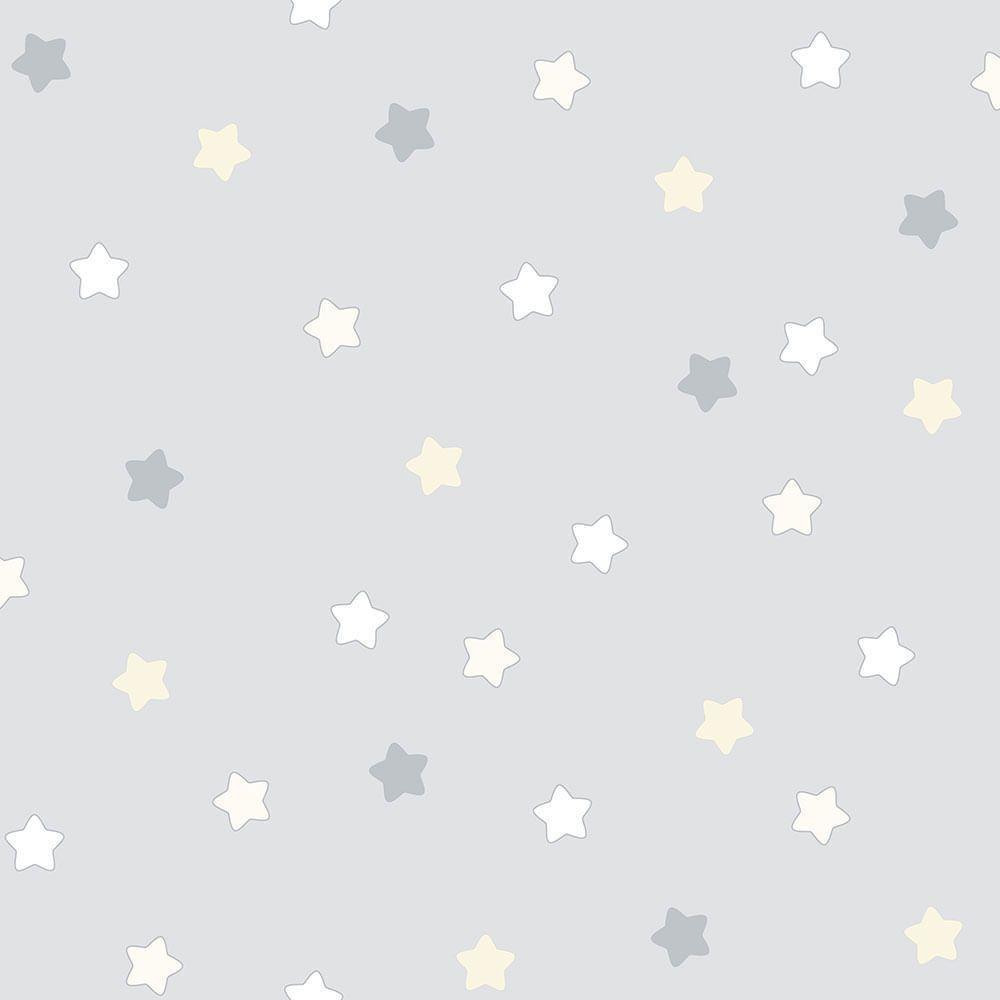 Papel De Parede Lullaby Estrelas Cinza 2253 - Rolo 10m X 0,53m - 1