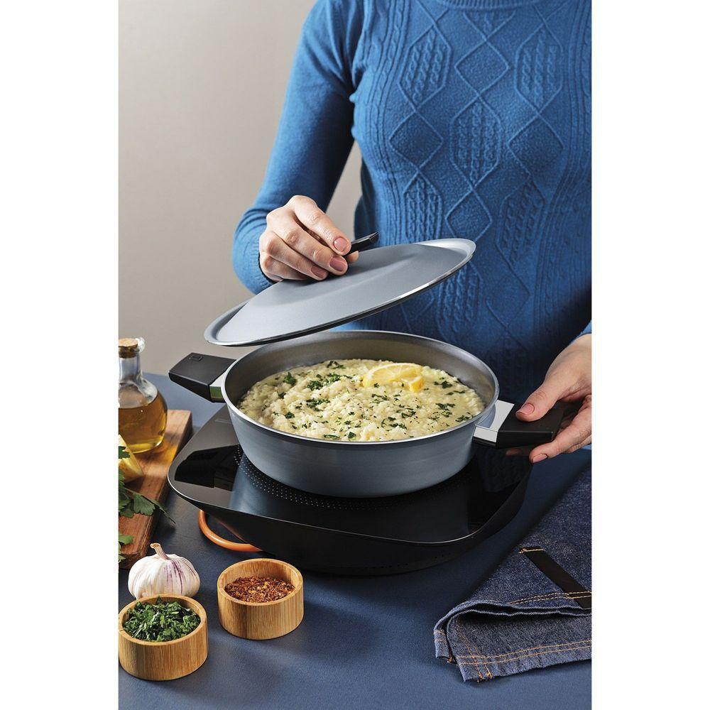 Arrozeira Tramontina Spezia Induction Alumínio Antiaderente Starflon Excellent Azul Ardósia 24 Cm Tramontina - 2