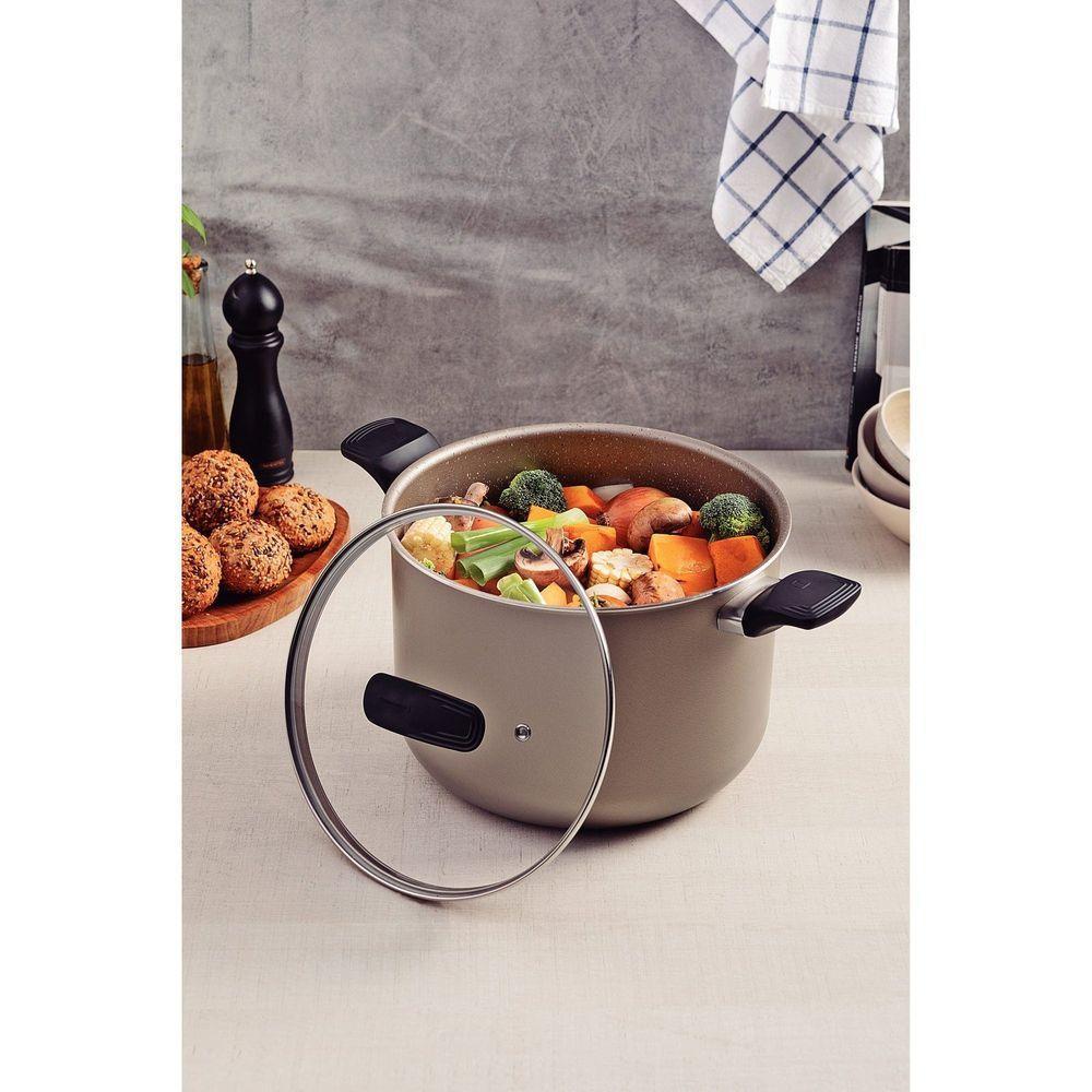 Caldeirão Tramontina Milazzo Alumínio Antiaderente Starflon Max Amêndoa 26 Cm 9,6 L Tramontina - 3