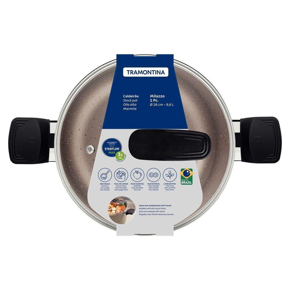 Caldeirão Tramontina Milazzo Alumínio Antiaderente Starflon Max Amêndoa 26 Cm 9,6 L Tramontina - 6