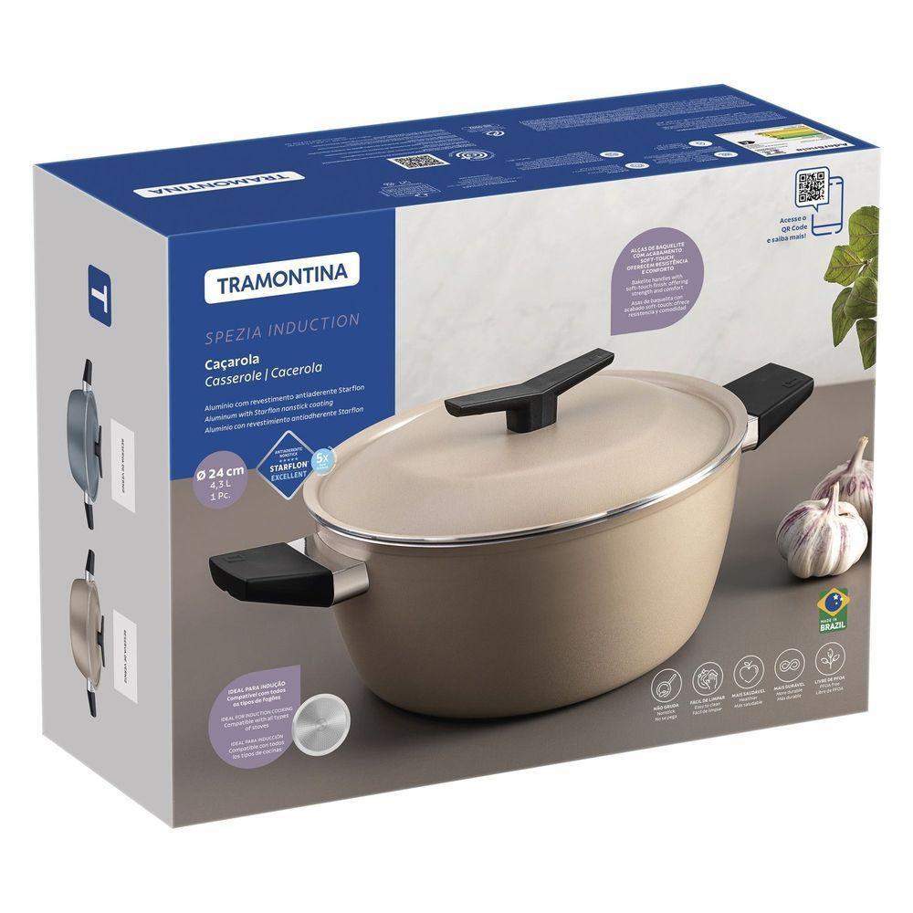 Caçarola Tramontina Spezia Induction Alumínio Antiaderente Starflon Excellent Areia 24 Cm Tramontina - 6