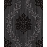 Papel De Parede Fusion Damask Grafite Preto - Rolo 10m X 0,53m - 1