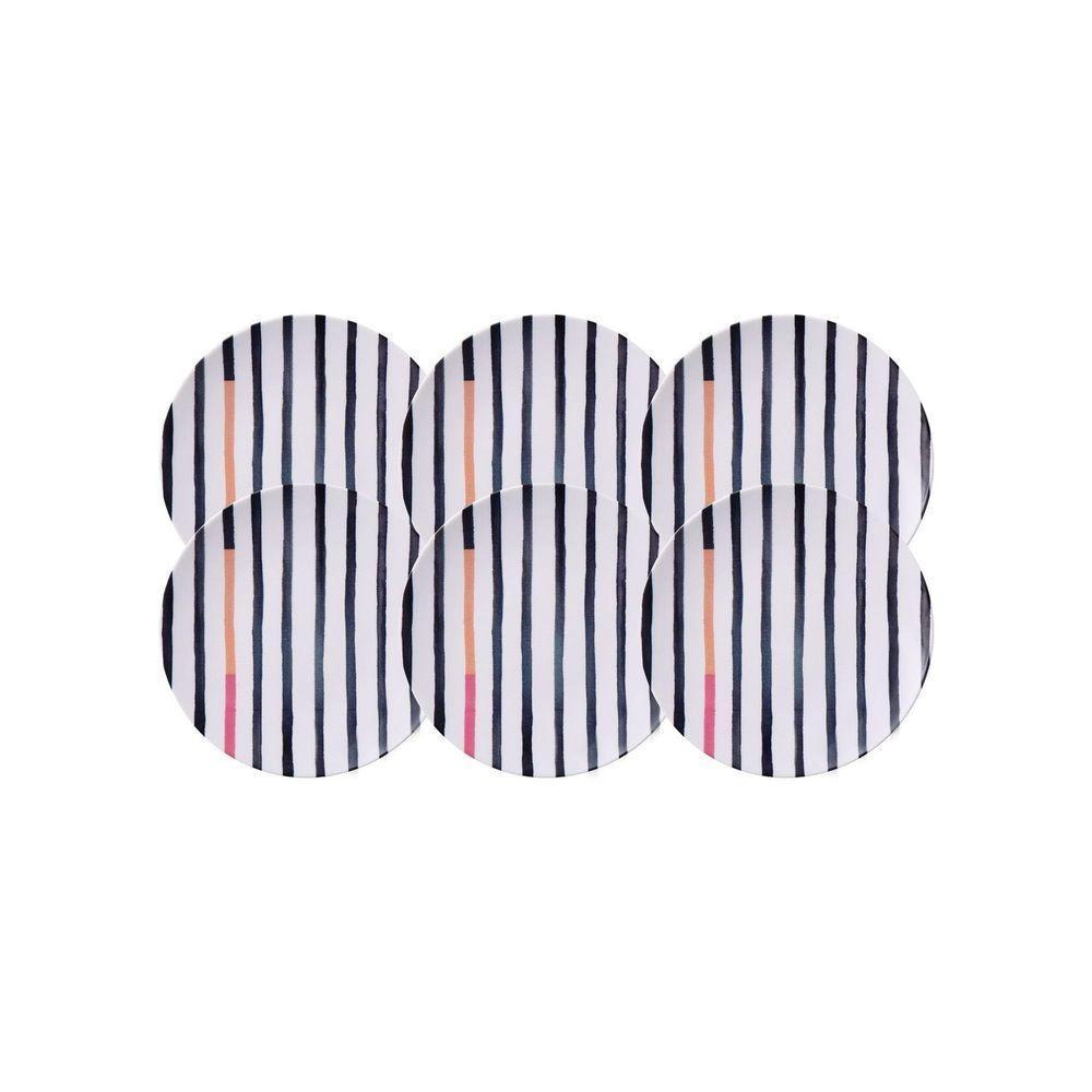 Kit Prato Sobremesa Tramontina Street Em Porcelana Decorada 21 Cm 06 Peças Tramontina - 2