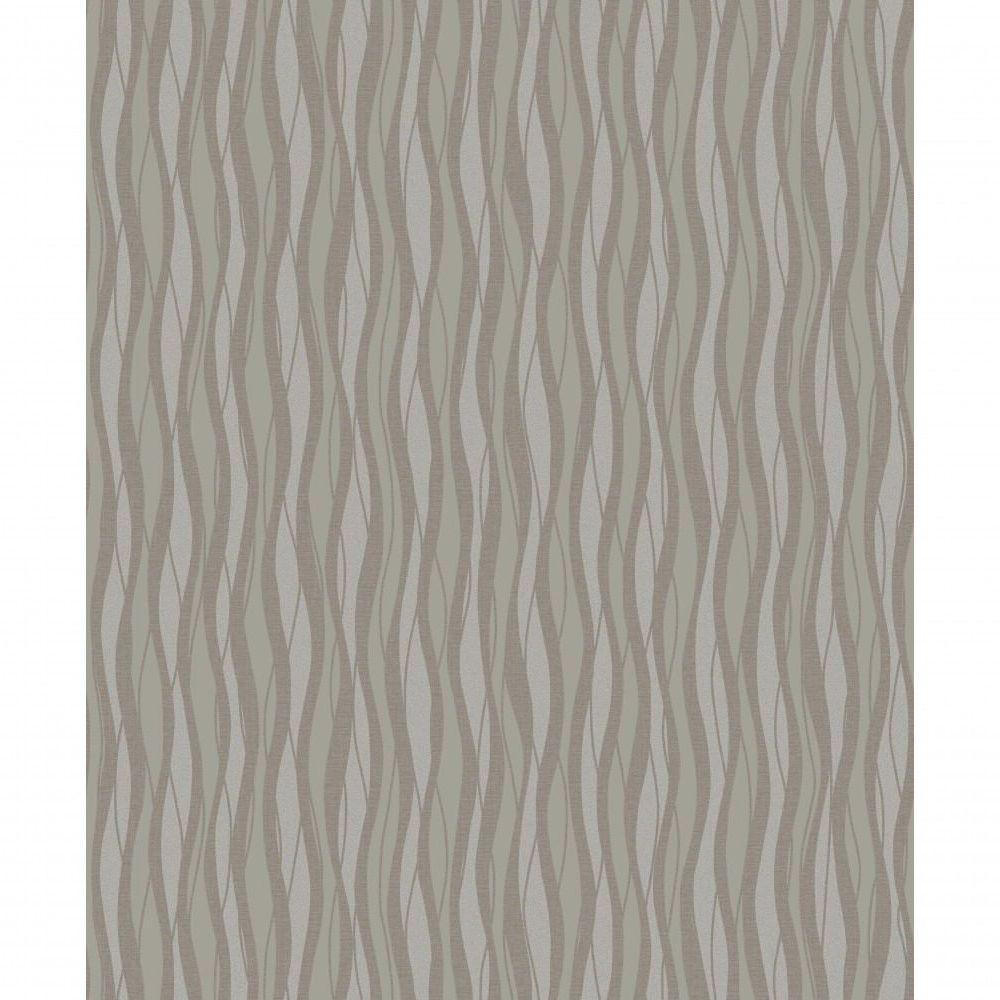 Papel De Parede Fusion Ondulado Marrom Acinzentado Brilho - Rolo 10m X 0,53m - 1
