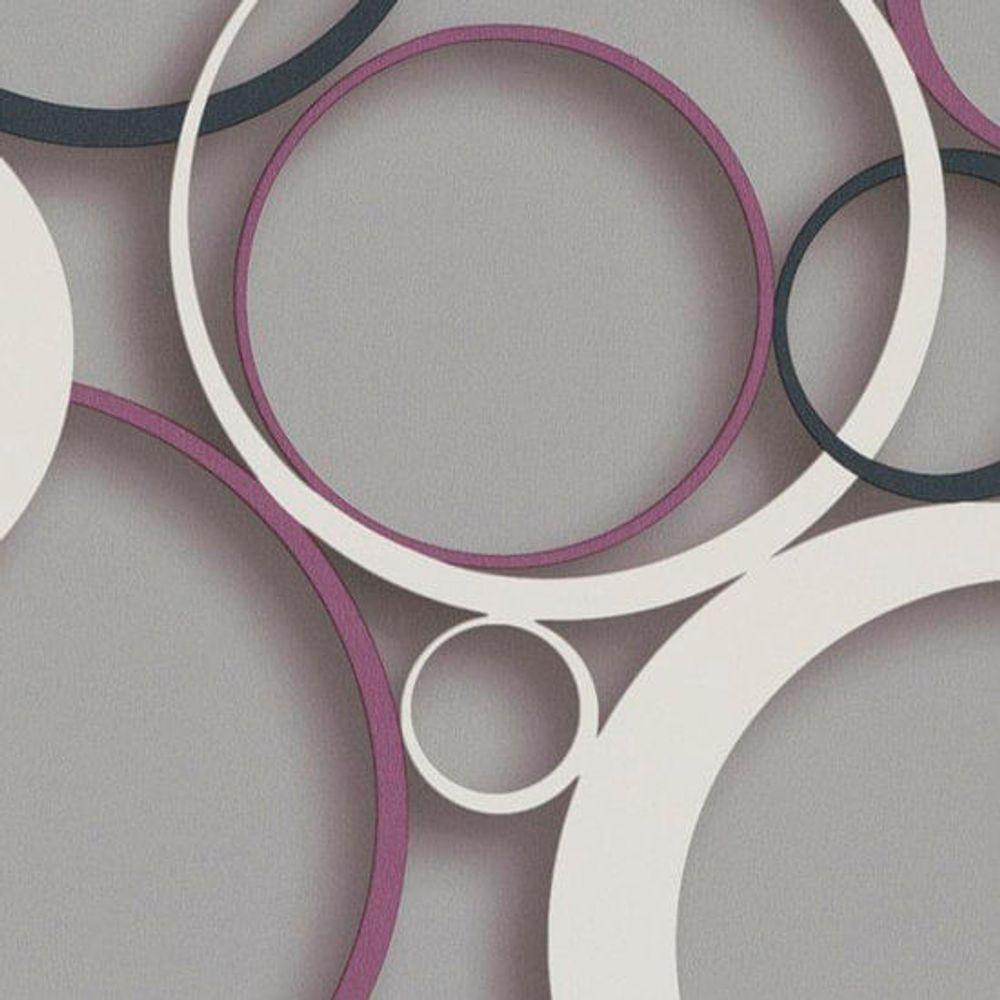 Papel De Parede Ddd Em 3d Max 28304 Círculos - Rolo 10m X 0,53m - 1