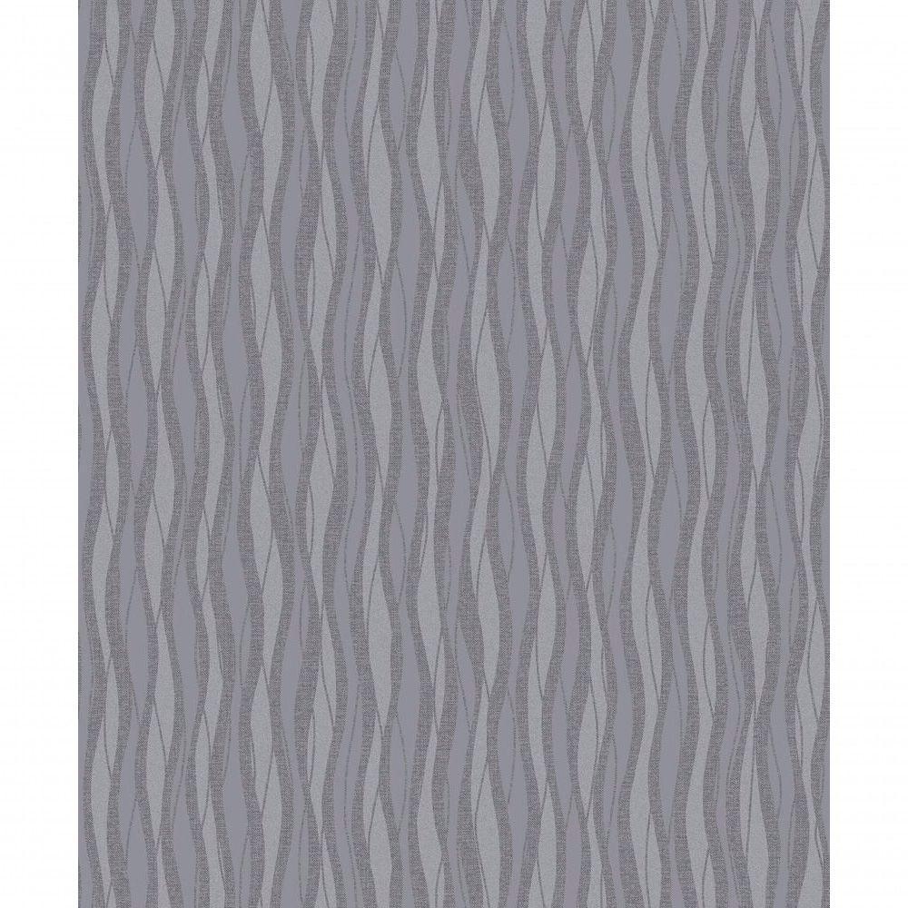 Papel De Parede Fusion Ondulado Cinza Brilho - Rolo 10m X 0,53m - 2