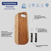 Kit Para Frios Tramontina Polywood Lâminas Aço Inox Cabos Madeira Trata Polywood Castanho 3 Peças Tramontina - 7