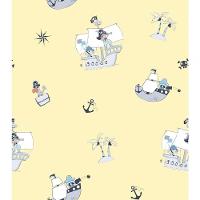 Papel De Parede Treboli Amarelo Piratas 5832 - Rolo 10m X 0,53m - 1