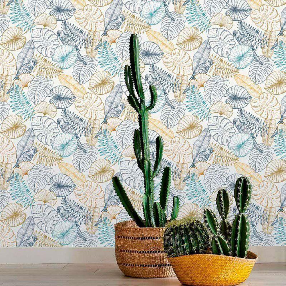 Papel De Parede Sejours Et Chambres Tropical 51193401 - Rolo 10m X 0,53m - 2