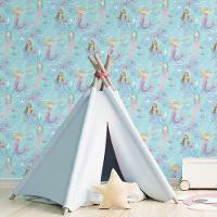 Papel De Parede Sereias - G78392 Turquesa Rosa Choque E Gliter Tiny Tots 2 - G78392 - 2