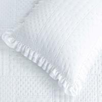 Kit Cobre Leito Colcha Casa Scarpa Maison Queen C/ Babado Percal 300 Fios 3 Peças - Branco - 4