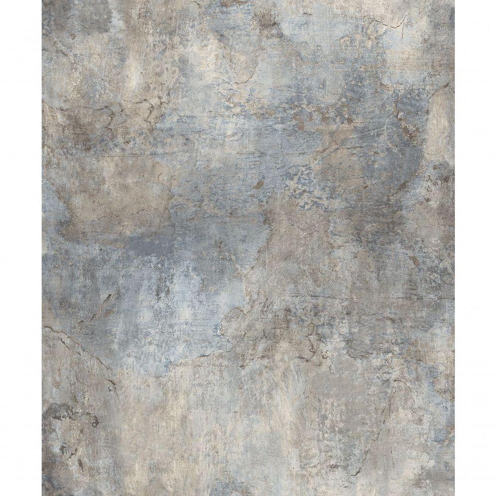 Papel De Parede Icon Aspecto Cimentício Azul E Bege 191703 - 1