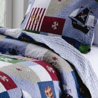 Kit Cobre Leito Colcha Solteiro Infantil Studio Dupla Face Estampado 2 Peças - Pirata - Azul - 100% Poliéster - 3