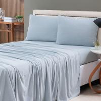 Jogo Cama Lençol Casa Scarpa Sonnet King Malha Lisa Algodão Macio 4 Peças - Cinza - 3