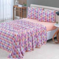 Jogo Cama Lençol Casa Scarpa Sonnet King Malha Estampada Algodão 4 Peças - Mosaico - Salmão