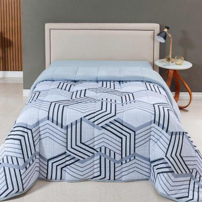 Edredom Cobertor Casa Scarpa Sonnet King Malha Estampada Dupla Face Algodão - Geométrico - Cinza