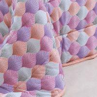 Edredom Cobertor Casa Scarpa Sonnet Queen Malha Estampada Dupla Face Algodão - Mosaico - Salmão - 2