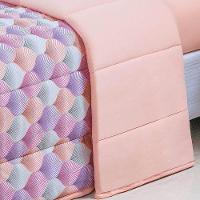 Edredom Cobertor Casa Scarpa Sonnet Queen Malha Estampada Dupla Face Algodão - Mosaico - Salmão - 3