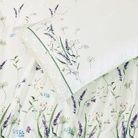 Jogo Cama Lençol Casa Scarpa Santorini Casal Padrão Estampa Florida Percal 300 Fios 4 Peças - Verde Lavanda - 3