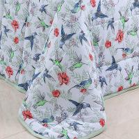 Edredom Cobertor Casa Scarpa Sonnet Solteiro Malha Estampada Dupla Face Algodão - Beija Flor - Verde - 4