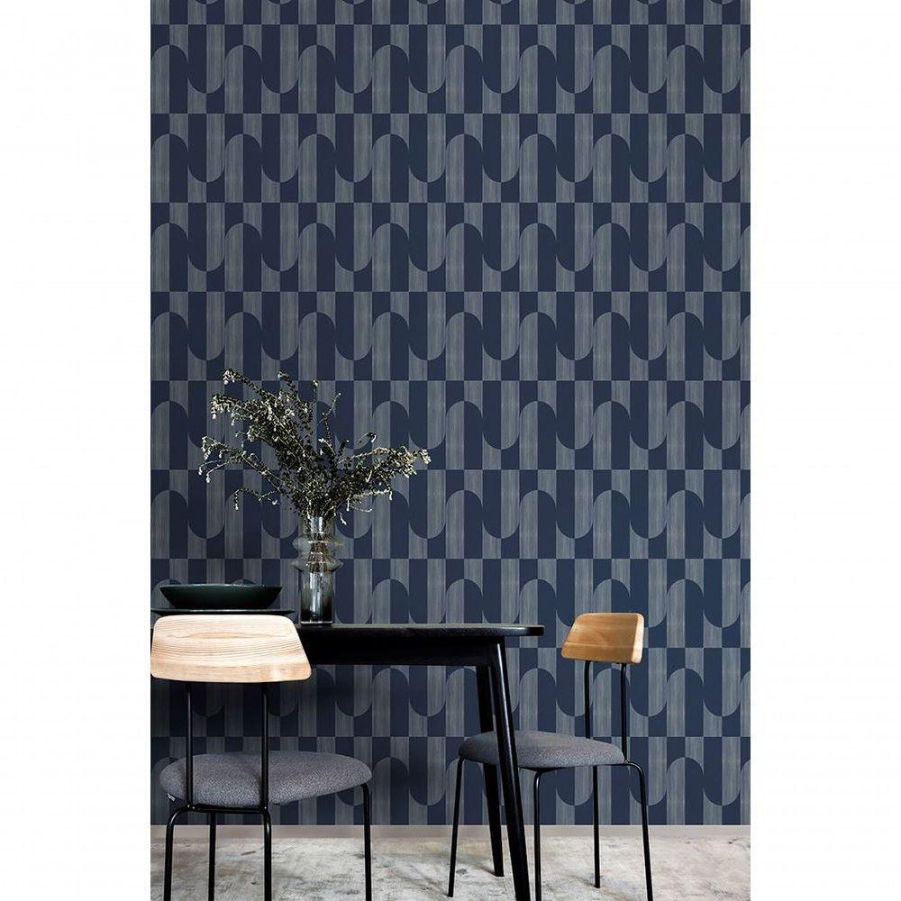 Papel De Parede Muse Geométrico Azul A55703 - 1