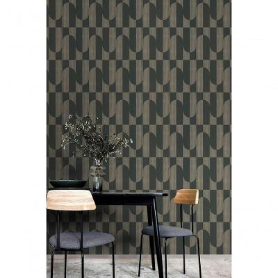 Papel De Parede Muse Geométrico Preto E Dourado A55702