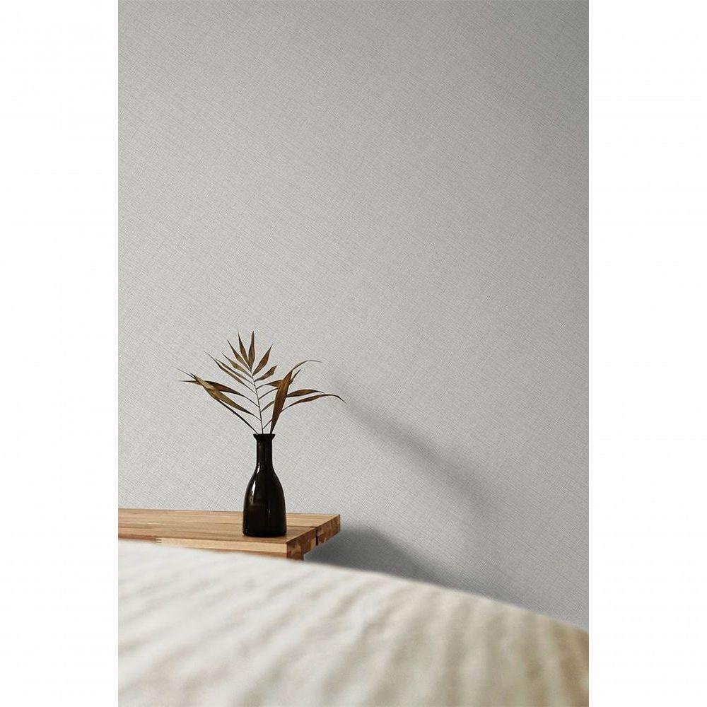 Papel De Parede Maison Aspecto Têxtil Cinza Mn1006 - 1