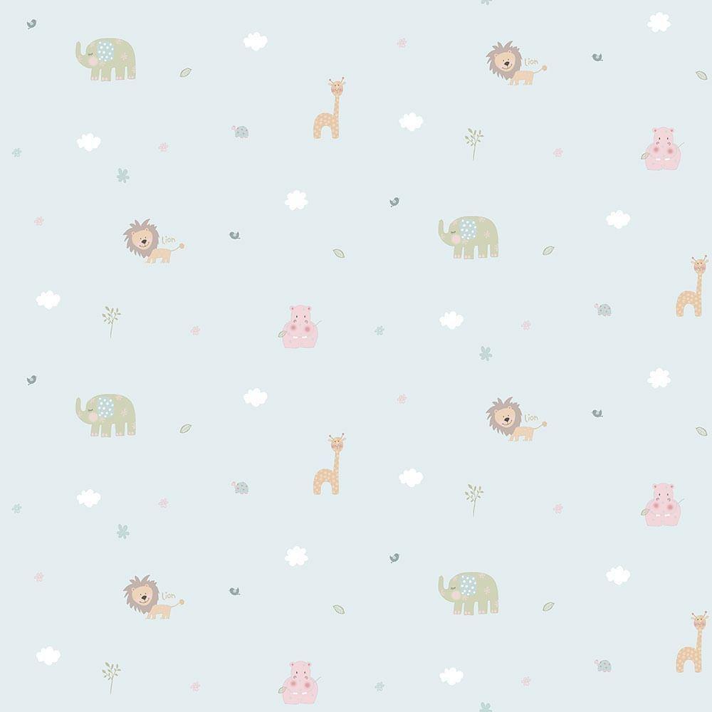 Papel De Parede Lullaby Azul Claro 2223 - Rolo 10m X 0,53m - 1