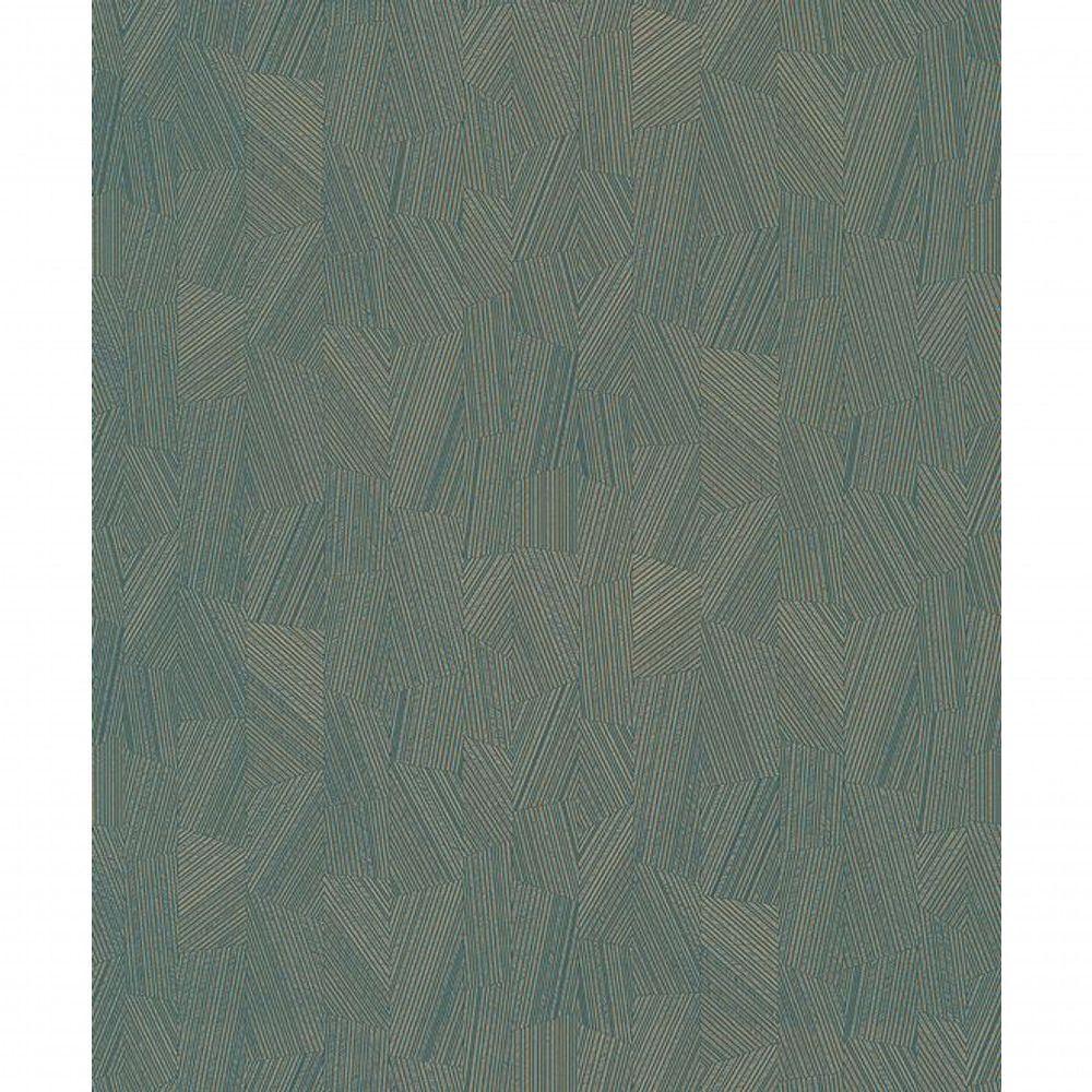 Papel De Parede Muse Geométrico Verde E Dourado Metalizado Mu3006 - 2