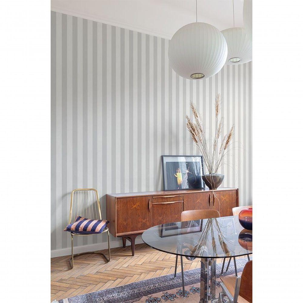 Papel De Parede Maison Listrado Cinza Mn4006 - 2