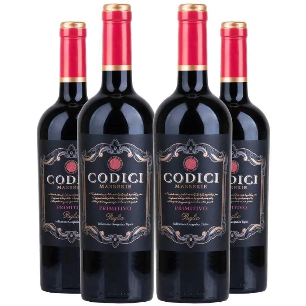 Vinho Tinto Codici Primitivo Puglia 750ml Kit 4 Garrafas - 1