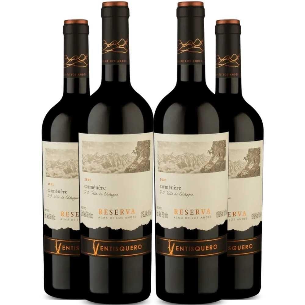 Vinho Tinto Ventisquero Reserva Carmenere 750ml Kit 4 Garrafas - 1