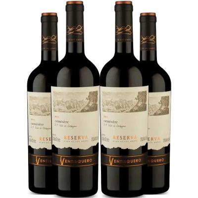 Vinho Tinto Ventisquero Reserva Carmenere 750ml Kit 4 Garrafas