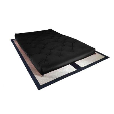 Colchão Futon Casal Dobrável Sofa Cama Preto