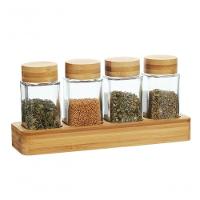 Porta Condimentos Com 5 Peças Em Bambu Kenya - 1