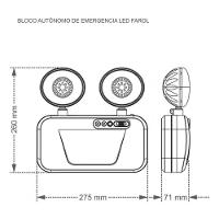 Luminária Emergência Bloco 2 Faróis 1200 Lúmens Taschibra - 3