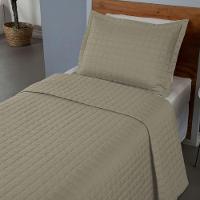 Kit Cobre Leito Colcha Monaco Solteiro Dupla Face 2 Peças Cáqui 100% Poliéster - 3