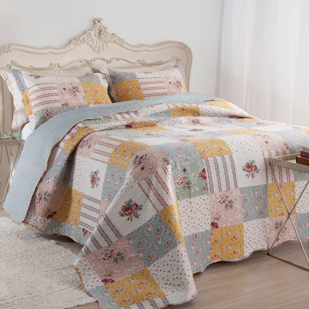 Kit Cobre Leito Colcha Queen Boutex Dupla Face Holanda 100% Poliéster - 1